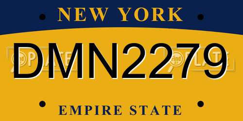 DMN2279 New York License Plate