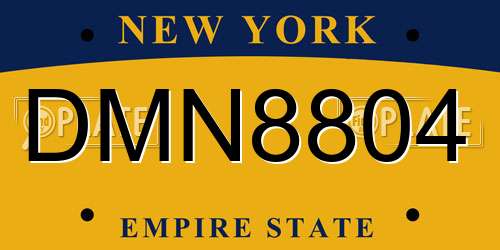 DMN8804 New York License Plate