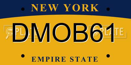 DMOB61 New York License Plate