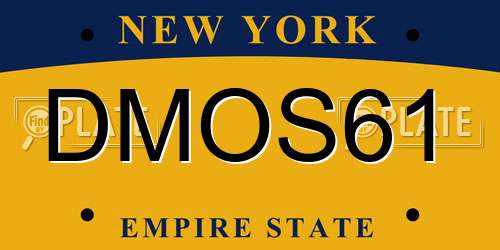 DMOS61 New York License Plate