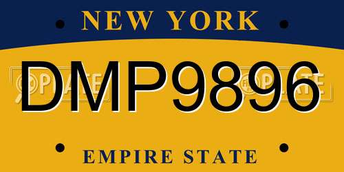DMP9896 New York License Plate