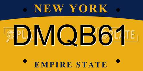 DMQB61 New York License Plate