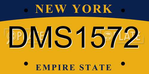 DMS1572 New York License Plate