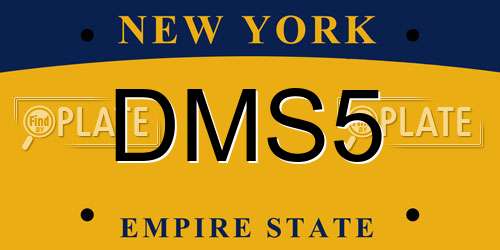 DMS5 New York License Plate