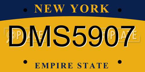 DMS5907 New York License Plate