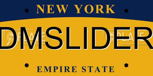 DMSLIDER New York License Plate