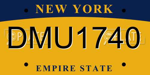 DMU1740 New York License Plate