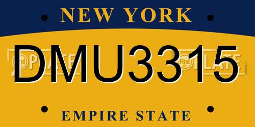 DMU3315 New York License Plate