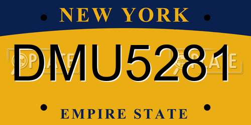 DMU5281 New York License Plate