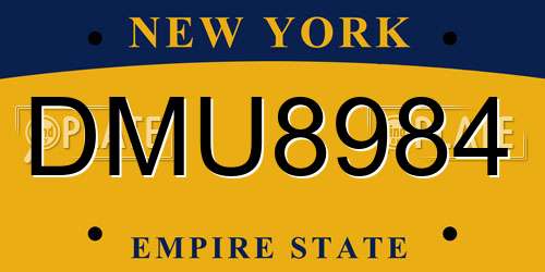 DMU8984 New York License Plate