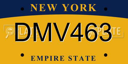 DMV463 New York License Plate