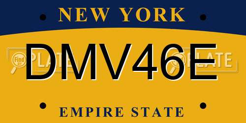 DMV46E New York License Plate