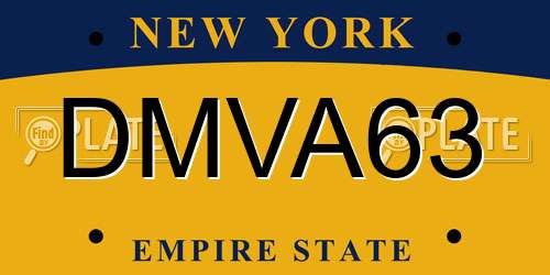 DMVA63 New York License Plate