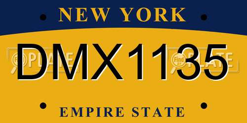 DMX1135 New York License Plate