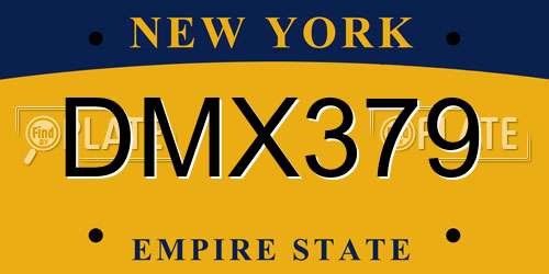 DMX379 New York License Plate