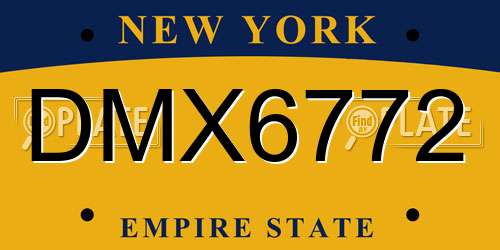 DMX6772 New York License Plate