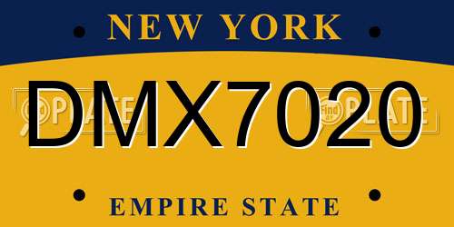 DMX7020 New York License Plate