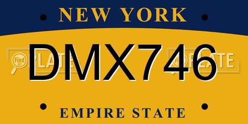 DMX746 New York License Plate