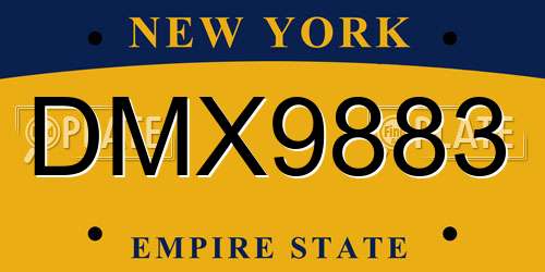DMX9883 New York License Plate