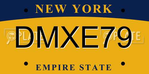 DMXE79 New York License Plate