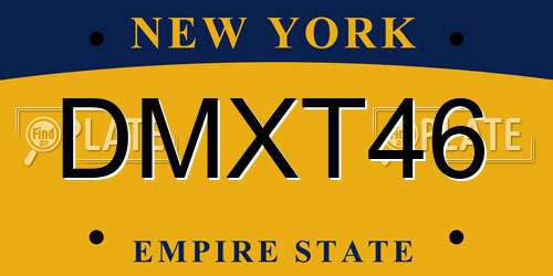 DMXT46 New York License Plate