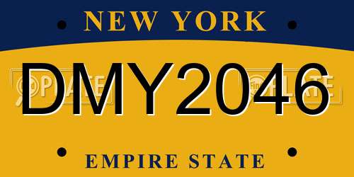 DMY2046 New York License Plate
