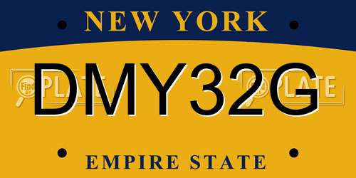 DMY32G New York License Plate