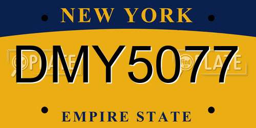 DMY5077 New York License Plate