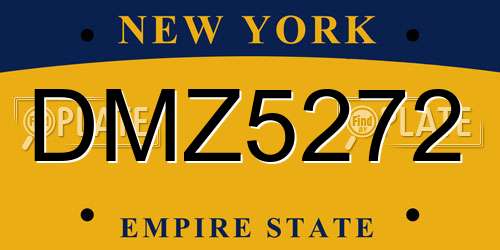 DMZ5272 New York License Plate