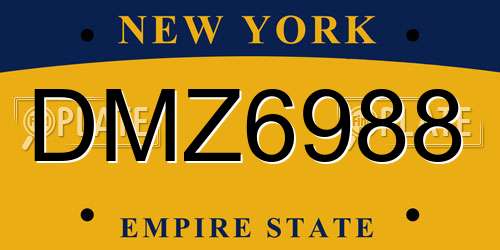 DMZ6988 New York License Plate