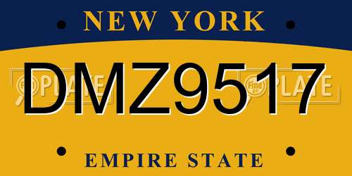 DMZ9517 New York License Plate