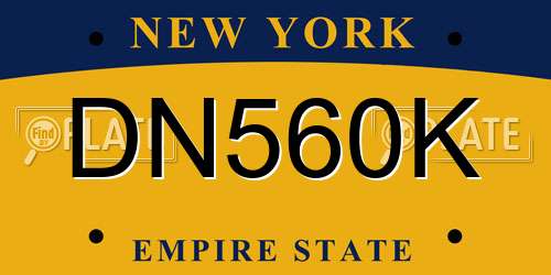 DN560K New York License Plate