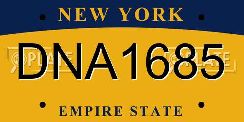 DNA1685 New York License Plate