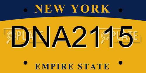 DNA2115 New York License Plate