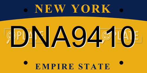 DNA9410 New York License Plate