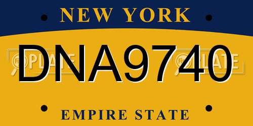 DNA9740 New York License Plate