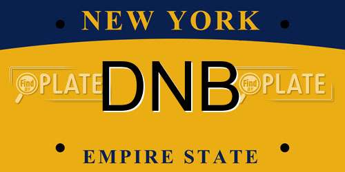 DNB New York License Plate