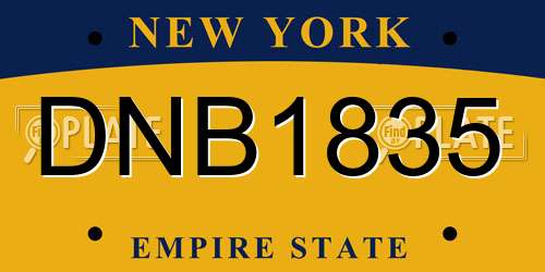 DNB1835 New York License Plate