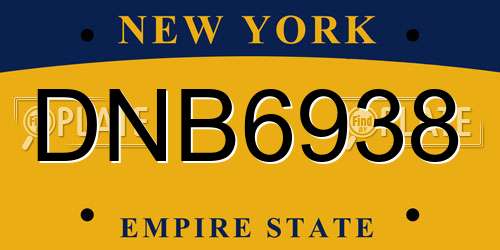 DNB6938 New York License Plate