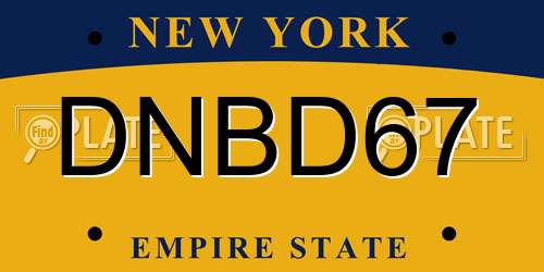 DNBD67 New York License Plate