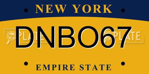 DNBO67 New York License Plate