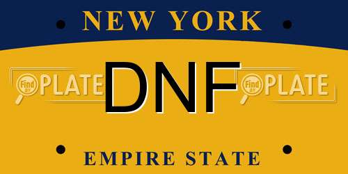 DNF New York License Plate