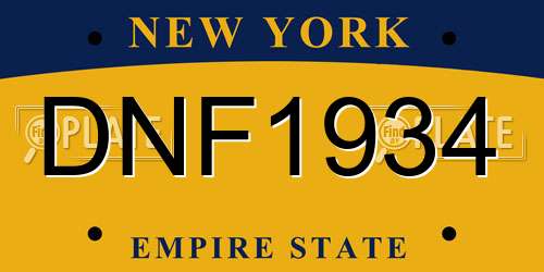 DNF1934 New York License Plate