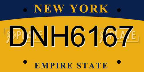 DNH6167 New York License Plate