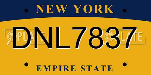 DNL7837 New York License Plate