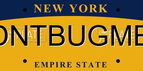 DNTBUGME New York License Plate