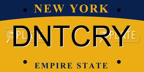 DNTCRY New York License Plate