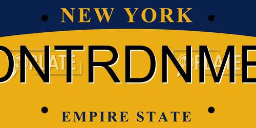 DNTRDNME New York License Plate