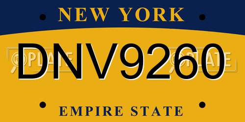 DNV9260 New York License Plate
