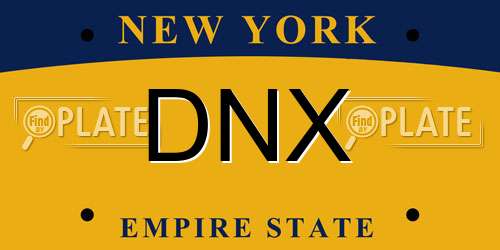 DNX New York License Plate